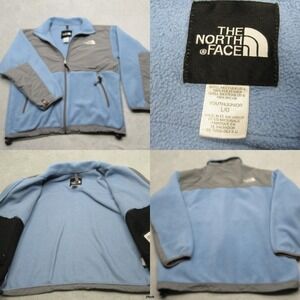 The North Face Denali Jacket Youth Large‎ Blue Gray Colorblock Full Zip Fleece